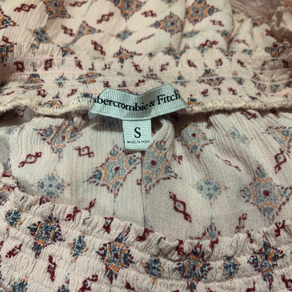 Abercrombie & Fitch size S Pink Patterned Off-Shoulder Romper boho chic beach - Picture 4 of 7